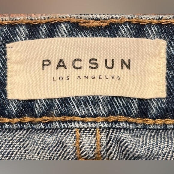 PacSun Denim Mom Shorts Medium Blue Wash High-Rise Women’s Size 24 - Picture 7 of 9